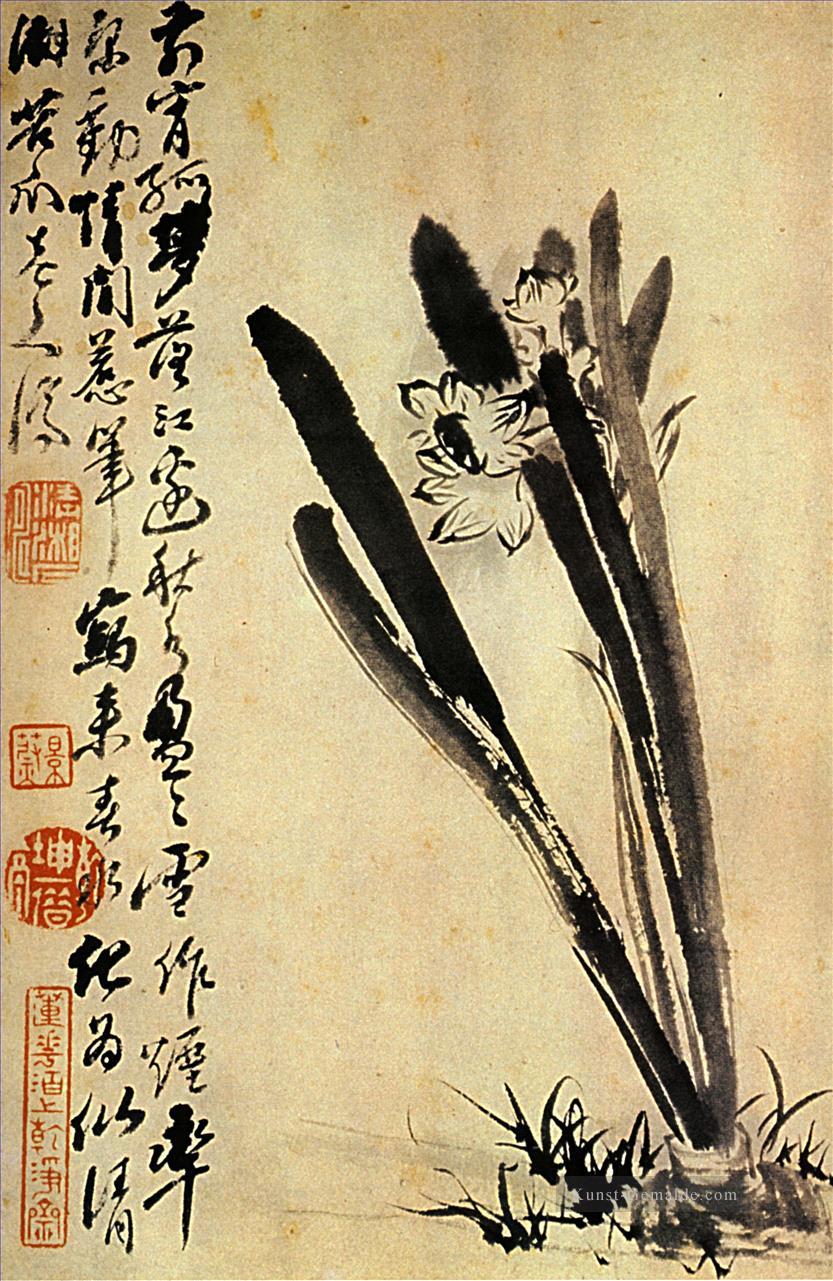Shitao die Narzissen 1694 alte China Tinte Ölgemälde